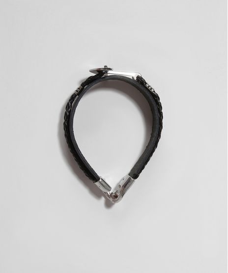 Pulseira-Masculina-com-Pingente-de-Ancora-Preta-9971122-Preto_1