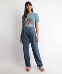 T-Shirt-Feminina-Mindset-Cachorro--New-York-City--Manga-Curta-Decote-Redondo-Azul-9965364-Azul_3