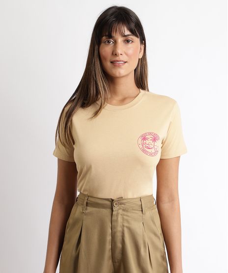 T-Shirt-Feminina-Mindset-Coqueiros-Manga-Curta-Decote-Redondo-Bege-9969393-Bege_1
