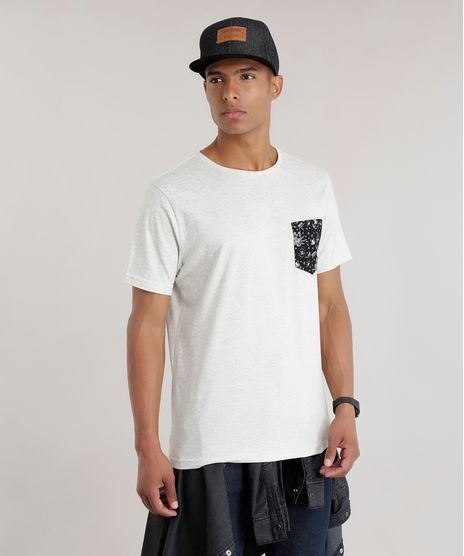Camiseta-com-Bolso-Estampado-Cinza-Mescla-Claro-8701884-Cinza_Mescla_Claro_1
