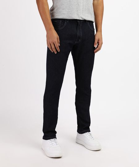 Calca-Jeans-Masculina-Slim-com-Bolsos-Azul-Escuro-9607487-Azul_Escuro_1