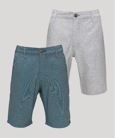 Kit-de-2-Bermudas-Reta-Masculinas-Tecido-Plano-com-Textura--Multicor-9953234-Multicor_1