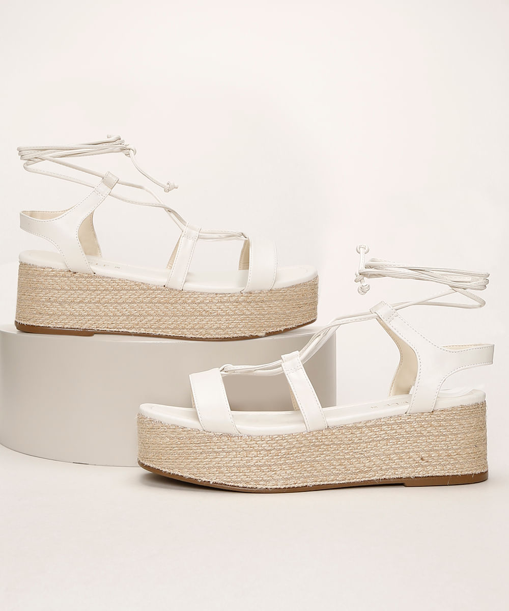 sandalia flatform amarrar