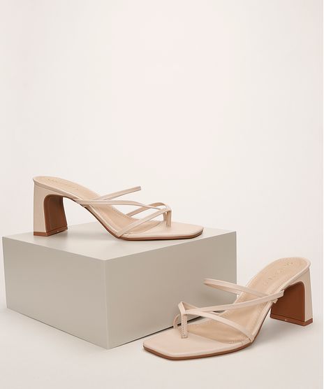 Tamanco-Feminino-Oneself-Salto-Medio-Grosso-com-Tiras-Finas-Bege-Claro-9965014-Bege_Claro_1