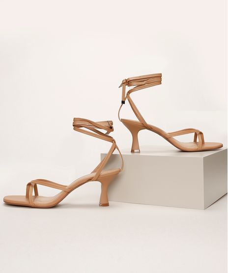 Sandalia-Feminina-Oneself-Salto-Medio-Taca-com-Tiras-para-Amarrar-Bege-9965016-Bege_1