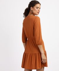 Vestido-Feminino-Curto-Canelado-com-Recortes-Manga-Bufante-Cobre-9961290-Cobre_2