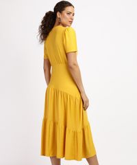 Vestido-Feminino-Midi-Texturizado-com-Recortes-Manga-Bufante-Amarelo-9962873-Amarelo_2