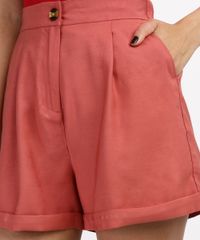Short-Feminino-Cintura-Alta-Alfaiatado-com-Bolsos-Coral-9948726-Coral_4