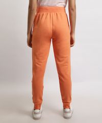 Calca-de-Moletom-Feminina-Basica-Jogger-Cintura-Media-com-Bolsos-Laranja-9948942-Laranja_2