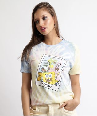 Blusa-Feminina-Bob-Esponja-Estampada-Tie-Dye-Manga-Curta-Decote-Redondo-Multicor-9957663-Multicor_1