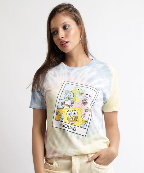 Blusa-Feminina-Bob-Esponja-Estampada-Tie-Dye-Manga-Curta-Decote-Redondo-Multicor-9957663-Multicor_1