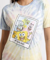 Blusa-Feminina-Bob-Esponja-Estampada-Tie-Dye-Manga-Curta-Decote-Redondo-Multicor-9957663-Multicor_2