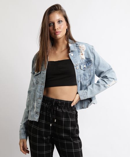 Jaqueta-Jeans-Feminina-Destroyed-Azul-Claro-9963957-Azul_Claro_1 Jaqueta-Jeans-Feminina-Destroyed-Azul-Claro-9963957-Azul_Claro_1
