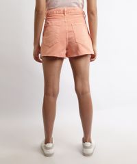 Short-de-Sarja-Feminino-Mom-Cintura-Super-Alta-com-Pregas-e-Barra-a-Fio-Laranja-9963986-Laranja_2
