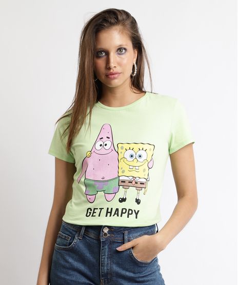 Blusa-Feminina-Bob-Esponja-Manga-Curta-Decote-Redondo-Verde-9960197-Verde_1