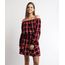 Vestido-Feminino-Curto-Ombro-a-Ombro-Estampado-Xadrez-Manga-Longa-Vermelho-9895345-Vermelho_1