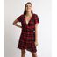 Vestido-Feminino-Curto-Transpassado-Estampado-Xadrez-Manga-Curta-Vinho-9896301-Vinho_1