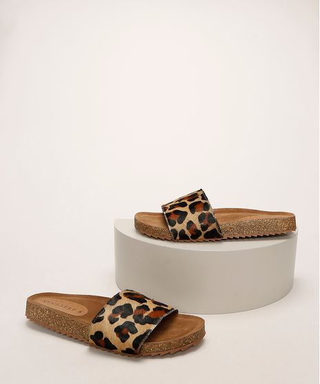 Rasteirinha-Feminina-de-Couro-Oneself-Estampada-Animal-Print-de-Onca-Caramelo-9965231-Caramelo_1