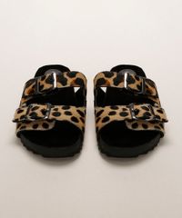 Rasteirinha-Feminina-Oneself-Estampada-Animal-Print-de-Onca-com-Fivelas-Bege-9965232-Bege_5