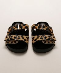 Rasteirinha-Feminina-Oneself-Estampada-Animal-Print-de-Onca-com-Fivelas-Bege-9965232-Bege_5