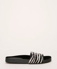 Rasteirinha-Feminina-de-Couro-Oneself-Estampada-Animal-Print-de-Zebra-Preta-9965233-Preto_2
