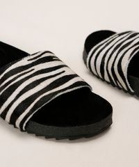 Rasteirinha-Feminina-de-Couro-Oneself-Estampada-Animal-Print-de-Zebra-Preta-9965233-Preto_3