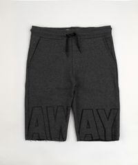 Bermuda-de-Moletom-Juvenil--Away--com-Bolsos-Cinza-Mescla-Escuro-9954272-Cinza_Mescla_Escuro_1