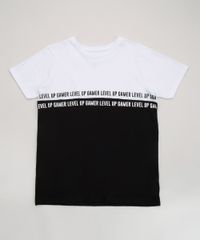 Camiseta-Juvenil-Bicolor--Level-Up--com-Recorte-Manga-Curta-Preta-9957282-Preto_1
