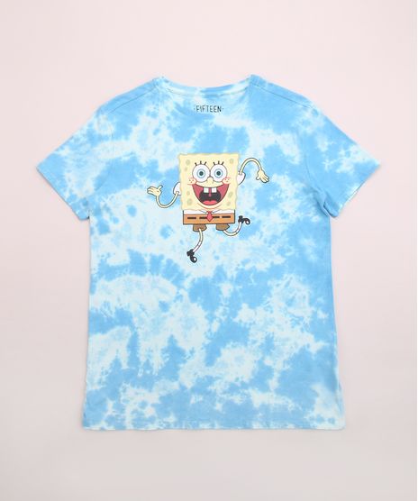 Blusa-Juvenil-Bob-Esponja-Estampada-Tie-Dye-Manga-Curta-Azul-9962300-Azul_1