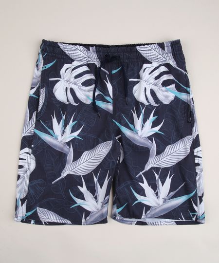 Bermuda-Surf-Juvenil-Estampada-de-Folhagens-com-Bolsos-Azul-Marinho-9954468-Azul_Marinho_1