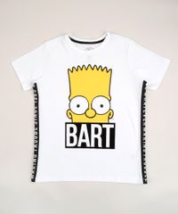 Camiseta-Juvenil-Bart-Os-Simpsons-com-Faixa-Lateral-Manga-Curta-Off-White-9957283-Off_White_1