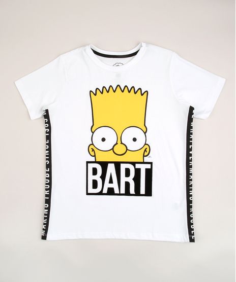 Camiseta-Juvenil-Bart-Os-Simpsons-com-Faixa-Lateral-Manga-Curta-Off-White-9957283-Off_White_1