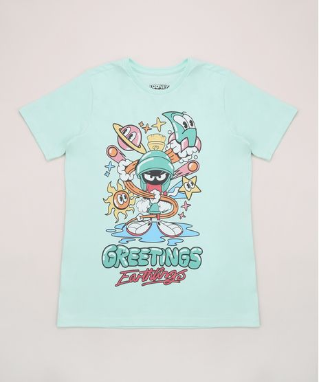 Camiseta-Juvenil-Looney-Tunes-Manga-Curta-Verde-Claro-9964460-Verde_Claro_1