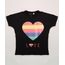 Blusa-Juvenil-Coracao-Colorido--Love--Manga-Curta-Preta-9962370-Preto_1