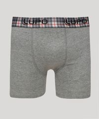 Cueca-Masculina-Lupo-Boxer-Estampada-de-Xadrez-em-Algodao-Cinza-Mescla-Escuro-9968222-Cinza_Mescla_Escuro_1