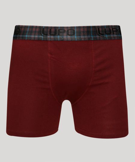 Cueca-Masculina-Lupo-Boxer-Estampada-de-Xadrez-em-Algodao-Vinho-9968222-Vinho_1
