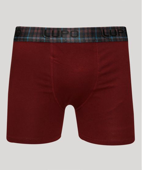 Cueca-Masculina-Lupo-Boxer-Estampada-de-Xadrez-em-Algodao-Vinho-9968222-Vinho_1