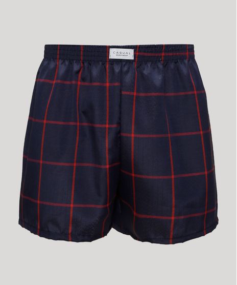 Samba-Cancao-Masculina-Estampada-Xadrez-com-Elastico-Azul-Marinho-9945618-Azul_Marinho_1