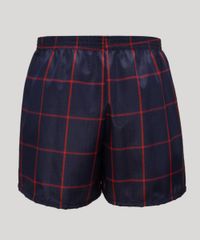 Samba-Cancao-Masculina-Estampada-Xadrez-com-Elastico-Azul-Marinho-9945618-Azul_Marinho_2