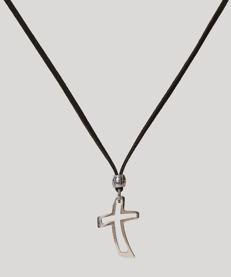 Colar-Masculino-Cordao-com-Cruz-Preto-9971104-Preto_1 Colar-Masculino-Cordao-com-Cruz-Preto-9971104-Preto_1