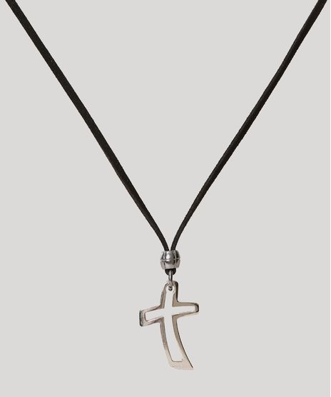 Colar-Masculino-Cordao-com-Cruz-Preto-9971104-Preto_1