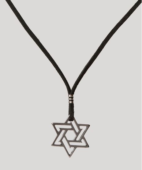 Colar-Masculino-Cordao-com-Estrela-Preto-9971112-Preto_1