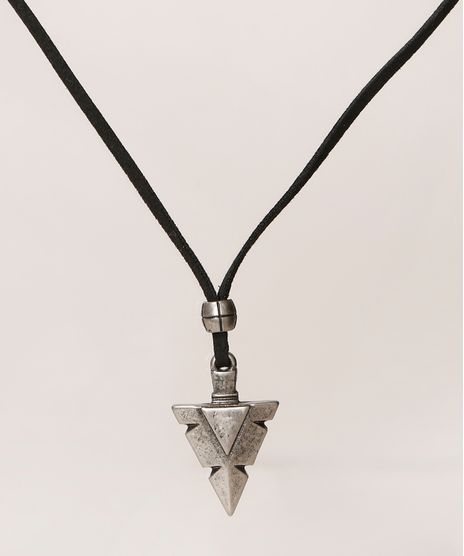 Colar-Masculino-Cordao-com-Seta-Preto-9971126-Preto_1