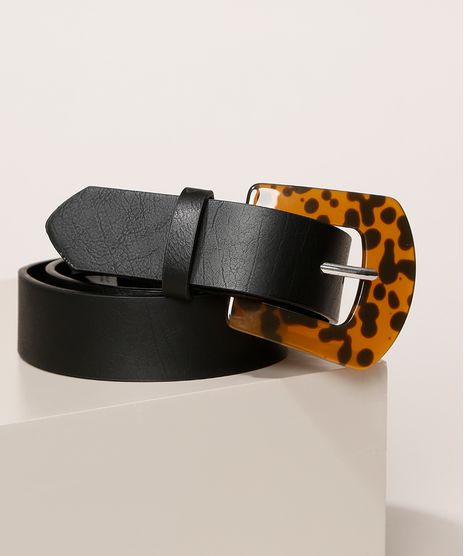 Cinto-Feminino-Medio-Fivela-Estampada-Tartaruga-Preto-9376021-Preto_1