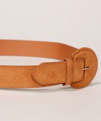 Cinto-Feminino-Medio-em-Suede-com-Fivela-Encapada-Caramelo-9641031-Caramelo_4