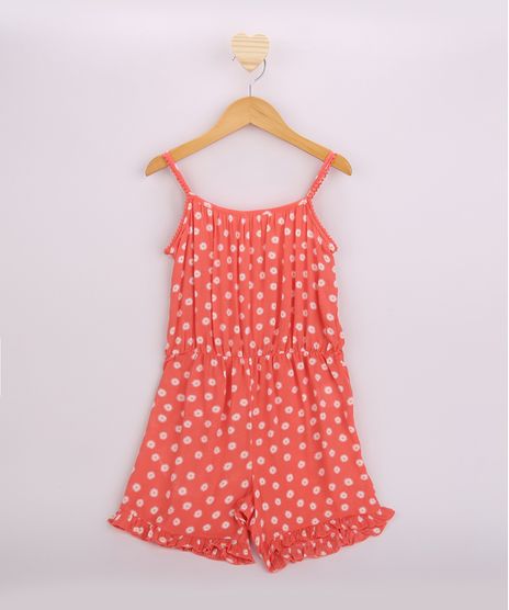 Macaquinho-Infantil-Estampado-Floral-com-Pompons-e-Babados-Alca-Fina-Coral-9841320-Coral_1