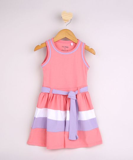 Vestido-Infantil-com-Recortes-e-Tira-para-Amarrar-Alca-Larga-Rosa-9953031-Rosa_1