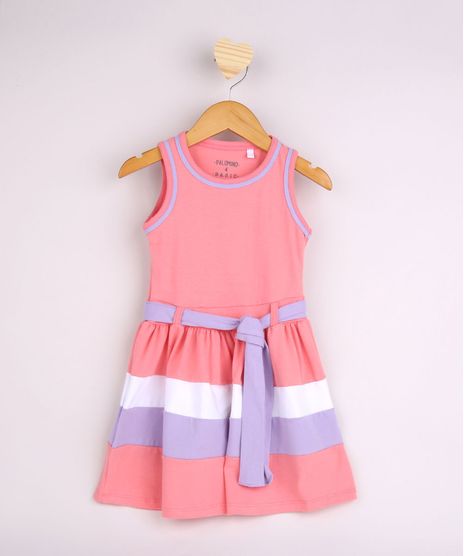 Vestido-Infantil-com-Recortes-e-Tira-para-Amarrar-Alca-Larga-Rosa-9953031-Rosa_1