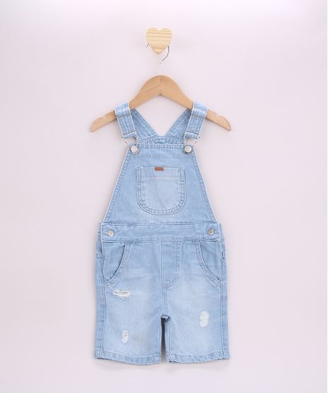 Jardineira-Jeans-Infantil-Destroyed-com-Bolsos-Azul-Claro-9955890-Azul_Claro_1