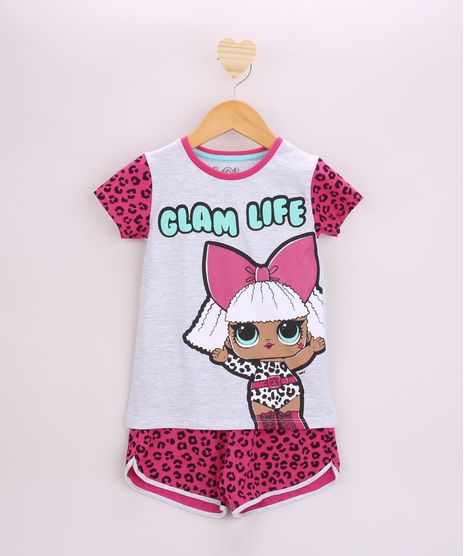 Pijama-Infantil-LOL-Surprise-Diva-Manga-Curta-Cinza-Mescla-Claro-9956705-Cinza_Mescla_Claro_1